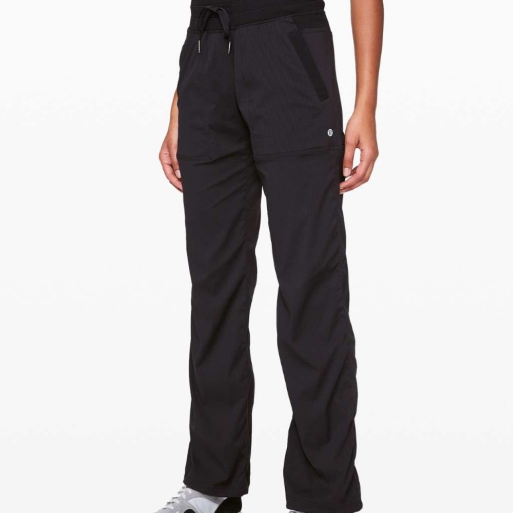 lululemon athletica Black Straight-Leg Drawstring Pants